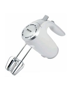 5-Speed 150-Watt Hand Mixer White w/ Silver Accents